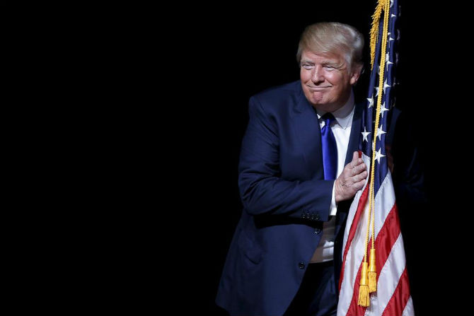 Ứng viên tổng thống Mỹ của Đảng Cộng hòa Donald Trump tham gia chiến dịch tranh cử tại Derry, New Hampshire ngày 19/8.