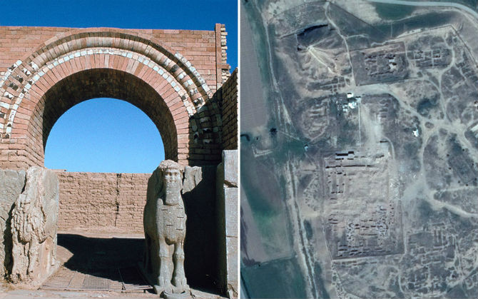 Phiến quân IS phá hủy Nimrud – một khu di tích có niên đại từ thế kỷ 13 trước Công nguyên ở Iraq. Chuyên gia phân tích ảnh vệ tinh của Liên Hợp Quốc cho hay, “bên trong tòa thành bị phá hủy nghiêm trọng và nhiều cấu trúc trước đó đều bị hủy hoại hoàn toàn”.