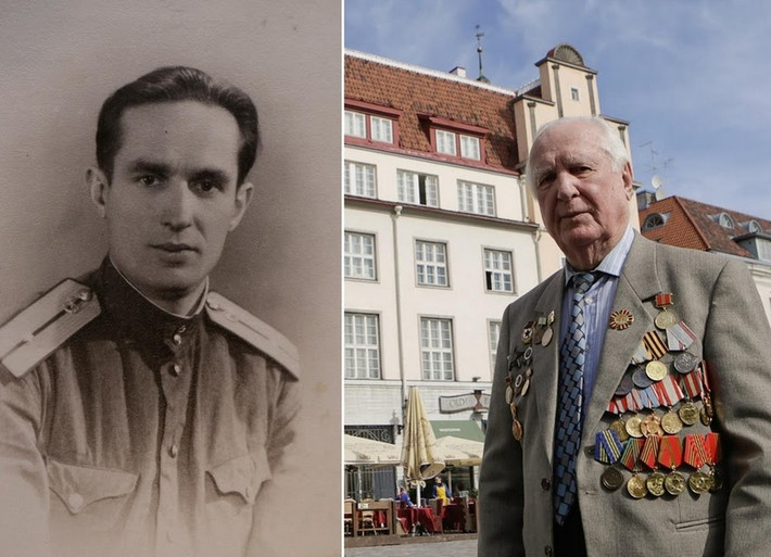 Cựu chiến binh Karl Rammus, 92 tuổi, phục vụ trong lực lượng trinh sát bộ binh của Hồng quân Liên Xô từ tháng 8/1942 đến tháng 5/1945. Vốn là người Estonia, kết thúc chiến tranh ông sinh sống ở Latvia.