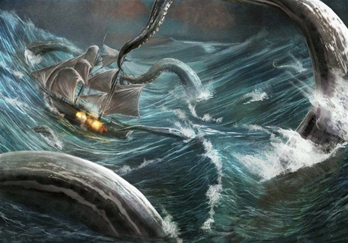 Thế nhưng, người ta tin rằng, quái vật Kraken to bằng một ốc đảo có thể nằm dưới đáy biển và nổi lên bất cứ lúc nào khi bị những con thuyền lớn làm phiền.