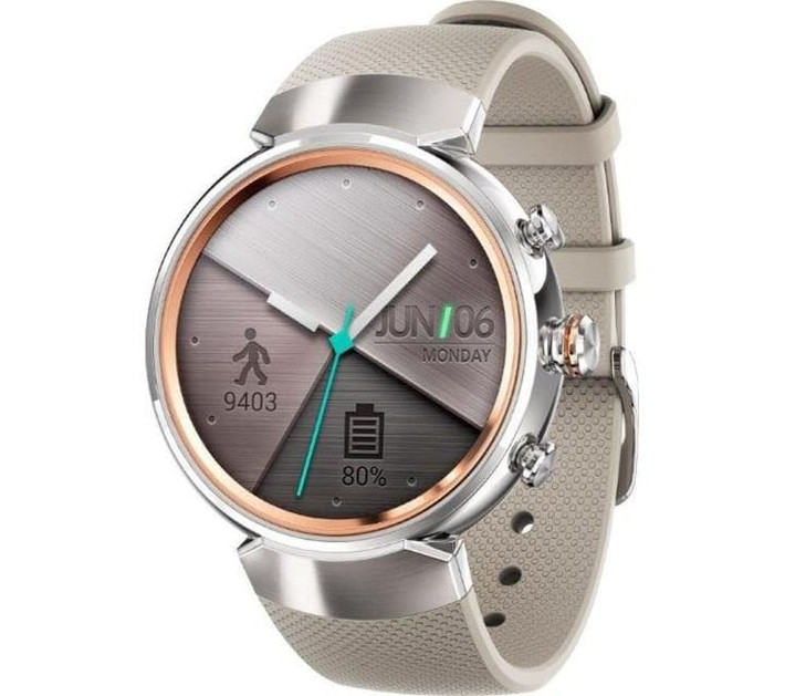 Asus Zenwatch 3 (Giá bán: 6,6 triệu đồng; Màn hình hiển thị 1,39 inch; Hệ điều hành Android Wear 1.5; Thời lượng pin lên tới 02 ngày): Asus Zenwatch là một thiết bị có thiết kế khá đẹp với phần viền được làm bằng chất liệu thép không gỉ với ba màu riêng biệt là: đen nòng súng, bạc và vàng hồng, độ dày thân là 9,95mm. Về cấu hình, ZenWatch 3 được nâng cấp lên khá nhiều với màn hình AMOLED 2,5D kích thước 1,39-inch độ phân giải 400x400, mặt 45mm, mặt kính Corning Gorilla Glass.