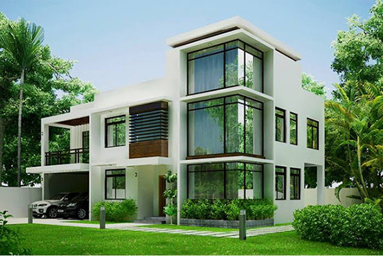 Trong khi đó, mẫu nhà 2 tầng có sân thượng này trông vô cùng xanh mát khi phía sau nhà được thiết kế sân vườn cùng với hồ nước và các loại cây cảnh. Ảnh: Linkedin.