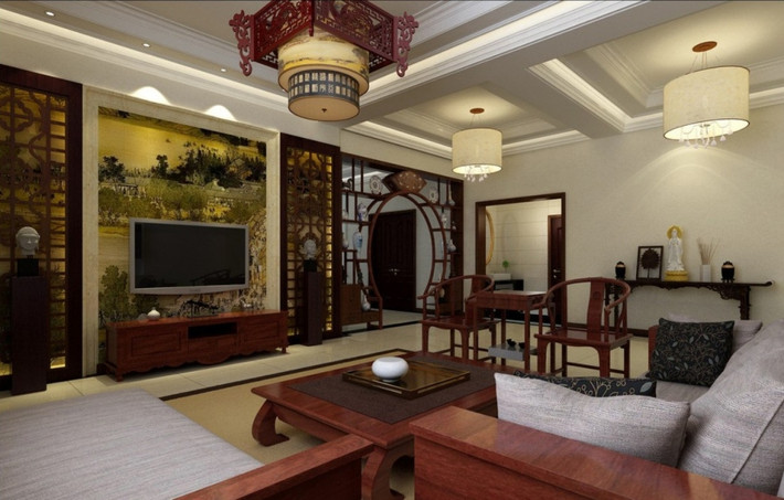 Phòng khách với nội thất gỗ rất phù hợp với cách bài trí truyền thống của người Việt Nam. Ảnh: Noithattrevietnam.