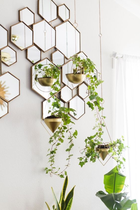 Treo những loại cây thanh lọc không khí trên tường cạnh cửa sổ phòng ngủ giúp tạo điểm nhấn trên tường và mang không khí trong lành đến cho không gian nghỉ ngơi.