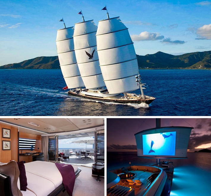 Được ví như một con tàu cướp biển từ thế kỷ XVIII, du thuyền "Maltese Falcon" được trang bị đầy đủ các tiện nghi hiện đại để phục vụ khách du lịch. Cùng với đó là giá dịch vụ khá cao lên đến 400.000 USD/tuần/người.