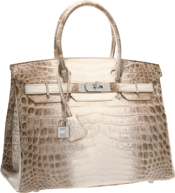 Phiên bản siêu đặc biệc có tên Matte White Himalayan Niloticus Crocodile Diamond Birkin nạm vàng trắng và kim cương xa xỉ. Ảnh: Janefinds.