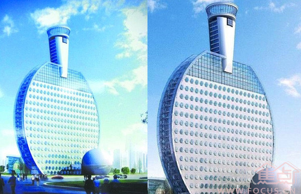 Tòa nhà tuyệt đẹp mô phỏng hình vợt bóng bàn lạ mắt.