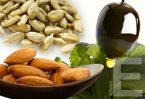 7. Vitamin E Một chất chống oxy hóa khác có thể giúp làn da khỏi bị hư hại do ánh nắng mặt trời và tình trạng sưng viêm là vitamin E. Nó có trong dầu thực vật, quả hạch, hạt, ô liu, rau bina, măng tây và rau xanh.
