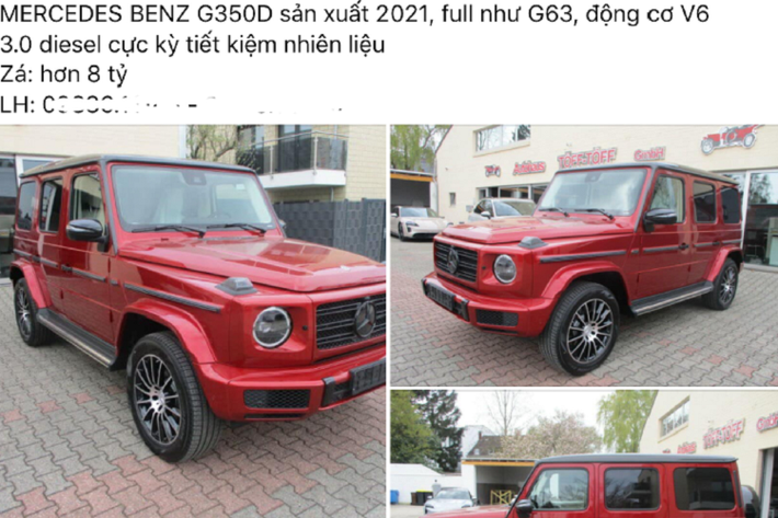 Theo quan sát, các “đại gia” Việt rất chuộng phiên bản G63 với động cơ xăng V8 mạnh mẽ. Trong khi các phiên bản thông thường của dòng G-Class thì ít được chơi hơn. Mới đây, một đại lý nhập khẩu xe tư nhân đang chào giá phiên bản Mercedes-Benz G350D máy dầu với giá khoảng 8 tỷ đồng, mức giá dễ chịu hơn nhiều so với phiên bản G63.