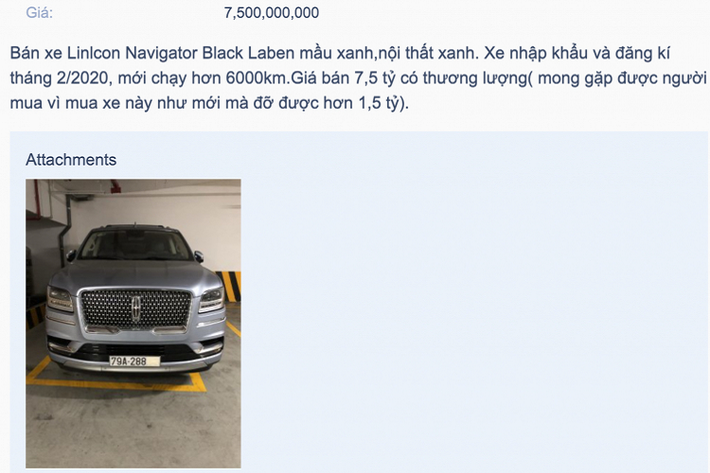So với mức giá xe Linlcon Navigator 2020 chưa lăn bánh rơi vào khoảng hơn 8,5 tỷ đồng tại Việt Nam tại thời điểm mua mới đầu năm ngoái, có thể nói chủ nhân của chiếc Linlcon Navigator này đã chịu “lỗ” hơn 1 tỷ đồng, đấy là chưa bao gồm chi phí lăn bánh, bảo hiểm và các chi phí khác để ra “biển trắng” cho chiếc SUV full-size hạng sang của Mỹ.