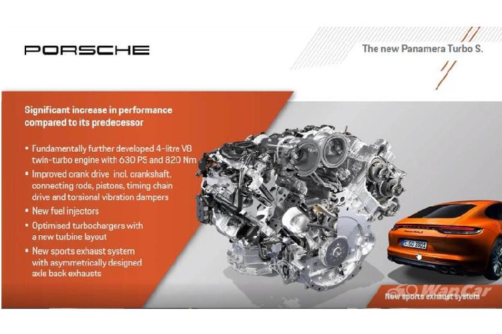Ngoài Panamera Turbo S, phiên bản Porsche Panamera 4S E-Hybrid 2021 cũng chiếm trọn “Spotlight” trong lần giới thiệu này. Được coi là một bước tiến từ Panamera E-Hybrid, phiên bản mới sử dụng động cơ bi-turbo V6 2.9L kết hợp cùng một mô-tơ điện cho ra tổng công suất 552 mã lực và momen xoắn cực đại 750 Nm. So với thế hệ tiền nhiệm, Panamera 4S E-Hybrid được trang bị bộ pin 17.9 kWh lớn hơn, cung cấp phạm vi di chuyển ở chế độ thuần điện xa hơn 13%.