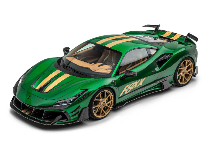 Bản độ Mansory F8XX từ Ferrari F8 Tributo mang trên mình những đặc điểm thường thấy trên những bản độ khác của thương hiệu. F8XX sở hữu các chi tiết thiết kế nhằm tăng tính khí động học, đồng thời cũng được nâng cấp sức mạnh về mặt hiệu năng cho chiếc siêu xe Ý.