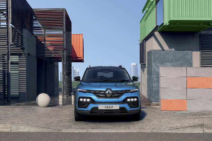 Nếu để nói về điểm nổi bật nhất trên Renault Kiger giá rẻ thì đó chính là thiết kế ngoại thất rất táo bạo. Vẻ ngoài thể thao của Kiger được tô đậm bởi phần vòm chắn bùn và nắp ca-pô cơ bắp, trong khi cụm đèn pha với kiểu dáng thanh mảnh, sắc nét nằm hai bên lưới tản nhiệt đặc trưng của Renault, còn cụm đèn hậu được tạo hình chữ C.