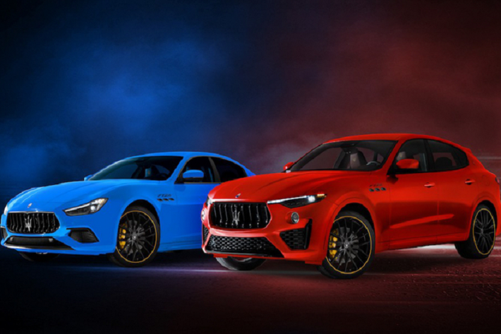 Được giới thiệu tại triển lãm ôtô Thượng Hải 2021, Trung Quốc vừa qua, phiên bản Maserati F Tributo 2021 mới của Ghibli và Levante khoác lên mình màu sơn Rosso Tributo (đỏ) và Azzuro Tributo (xanh).