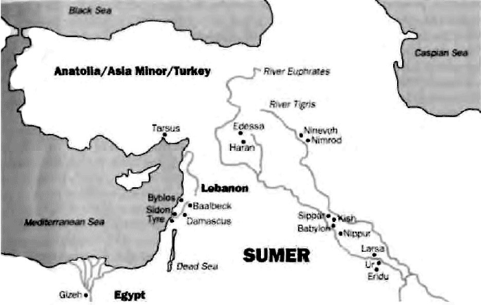 Nền văn minh Sumer là nền văn minh sớm nhất trong lịch sử loài người. Vị trí của nền văn minh Sumer chính là vùng Lưỡng Hà, nằm giữa 2 con sông Tigris và Euphrates, từ khoảng năm 4500 đến 1900 TCN.