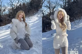 Khoe dáng giữa tuyết trắng, hot girl Diệu Linh hút trọn sự chú ý