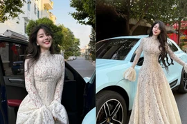 'Hot girl Sài thành' Võ Ngọc Trân thả dáng gợi cảm trong váy ren bó sát