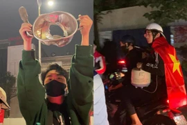 Muôn kiểu 'đi bão' mừng U22 Việt Nam giành HCV SEA Games