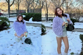 Rich kid Nguyên Newin giao diện 'trên đông dưới hè' thả dáng giữa trời tuyết 