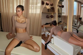 Huyền 2k4 khoe cận cảnh body 'nét căng' trong phòng tập pilates