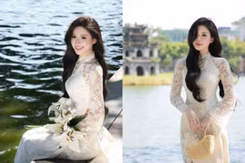 Hot girl Hải Phòng 'đốn tim' với bộ ảnh áo dài bên hồ Gươm