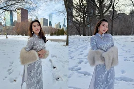 Rich kid Nguyên Newin đón Tết xa nhà, diện áo dài khoe dáng trên đất khách