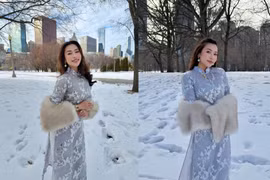 Rich kid Nguyên Newin đón Tết xa nhà, diện áo dài khoe dáng trên đất khách