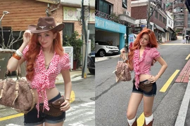 Thụy Hân 'đốt cháy' đường phố với phong cách cao bồi cực chất