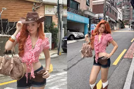 Thụy Hân 'đốt cháy' đường phố với phong cách cao bồi cực chất