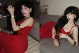 Bảo Khuyên Susan vừa gợi cảm, vừa ma mị trong thiết kế váy đỏ rực rỡ