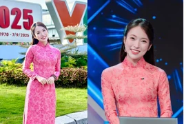 Khánh Vy gây ấn tượng với vẻ đẹp duyên dáng khi dẫn chung kết Olympia 