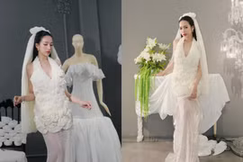 'Mẹ 4 con' Joyce Phạm hóa cô dâu kiều diễm trong váy cưới