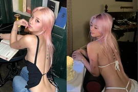 Nữ streamer lai Việt - Trung chăm chỉ khoe lưng trần nuột nà