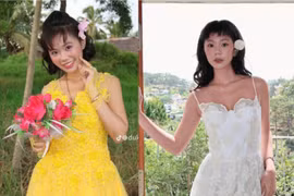 Tiktoker "Thảo da ua" khoe ảnh cưới phong cách thập niên 90s