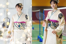 'Thiên thần cầu lông' Nhật Bản diện trang phục kimono đốn tim người hâm mộ