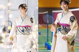 'Thiên thần cầu lông' Nhật Bản diện trang phục kimono đốn tim người hâm mộ