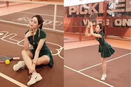 Hot girl Hà thành Lê Phương Anh khoe dáng hút mắt trên sân pickleball