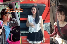 [INFOGRAPHIC] 3 nữ tài xế xinh đẹp chở hàng chục tấn hàng cứu trợ vùng lũ