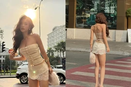 Diện váy cắt xẻ xuống phố, hot girl Mai Hà Hoàng Yến hút trọn sự chú ý
