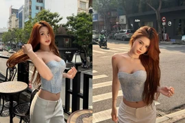 Diện thiết kế cúp ngực, Tiktoker Ngân Hà khoe trọn bờ vai trần nuột nà