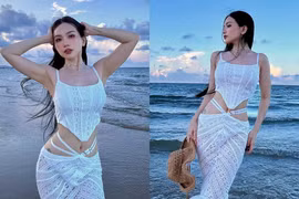 Sĩ Thanh gợi cảm tràn màn hình với thiết kế váy xuyên thấu