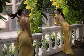 Cựu hot girl Hà Thành khoe bóng lưng trần nuột nà ở tuổi 32