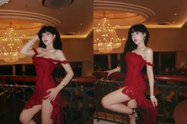 Hot girl Bảo Khuyên Susan giao diện váy đỏ ma mị, cuốn hút