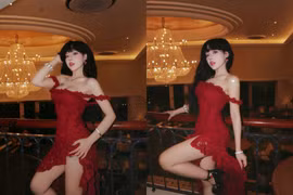 Hot girl Bảo Khuyên Susan giao diện váy đỏ ma mị, cuốn hút