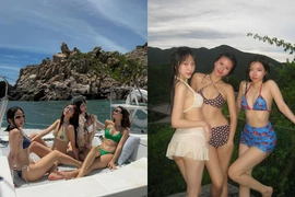 Dàn 'em xinh' rủ nhau diện bikini thả dáng đọ body 'khét lẹt'