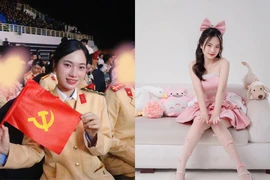 "Bông hồng thép" xinh đẹp trong khối diễu binh, diễu hành A80