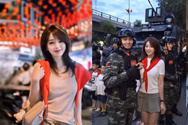 Danh tính gái xinh chụp ảnh với nam chiến sĩ điển trai viral mạng xã hội