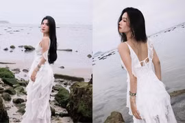 Lylychuu hóa nàng thơ giữa biển xanh, vẻ đẹp mong manh gây xao xuyến