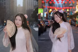 Jenny Huỳnh diện áo dài truyền thống 'chiếm trọn spotlight' trên phố Tây