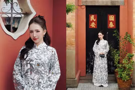 Joyce Phạm chào năm mới với bộ ảnh áo dài du xuân đậm chất cổ điển